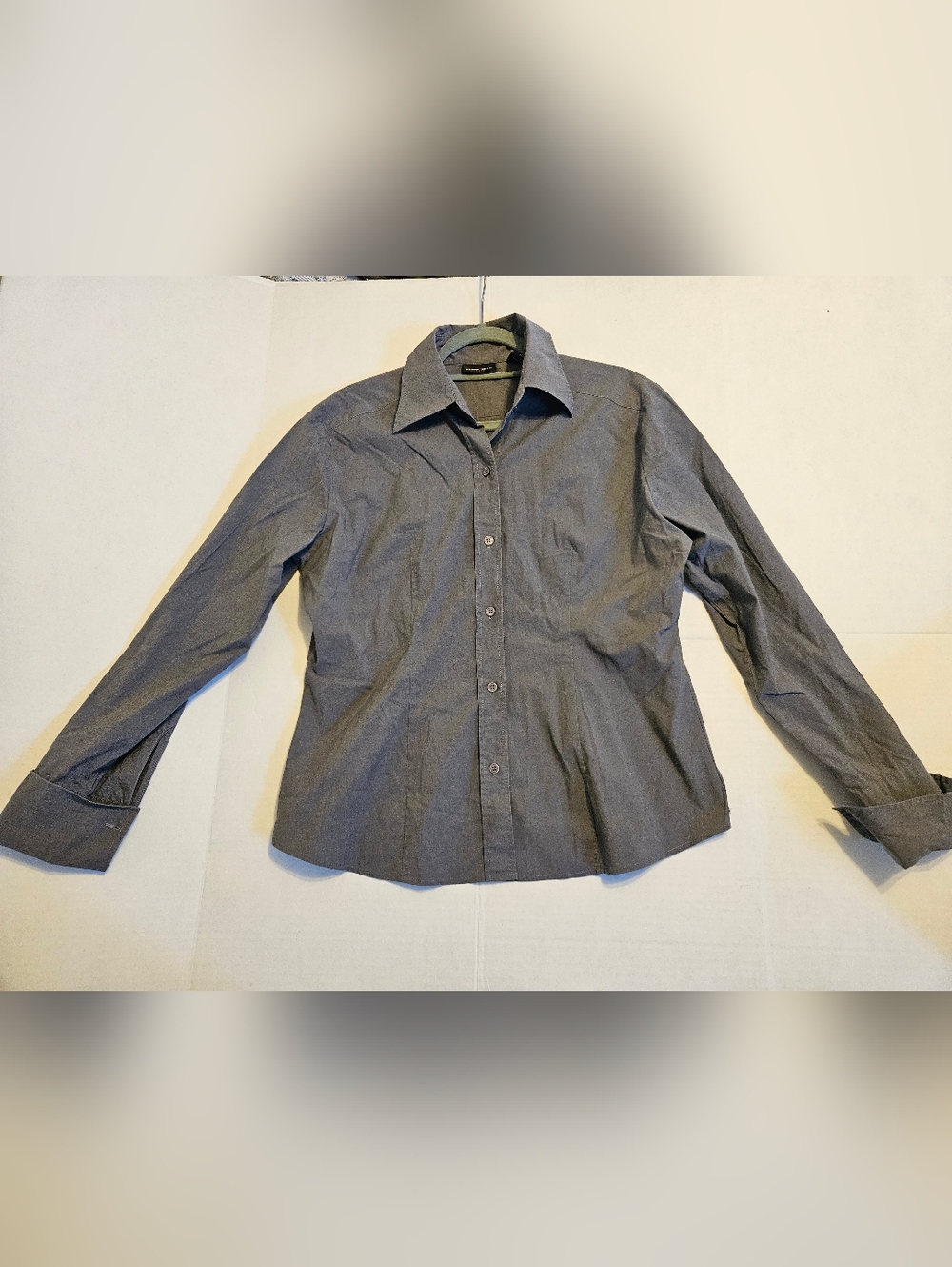 New York & Company Women's Charcoal Button-Up Dress Shirt
